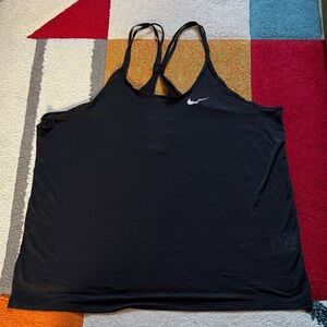 Nike Black Tank with White Swoosh Racerback dri-fit